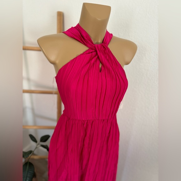 NWT Women's Halter Midi Dress - A New Day Hot Pink - Picture 7 of 8